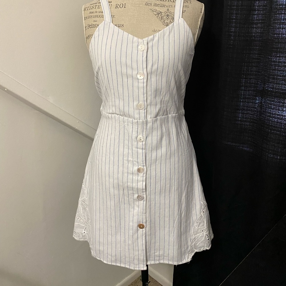 Nasty Gal Stripe Button Front Mini Dress